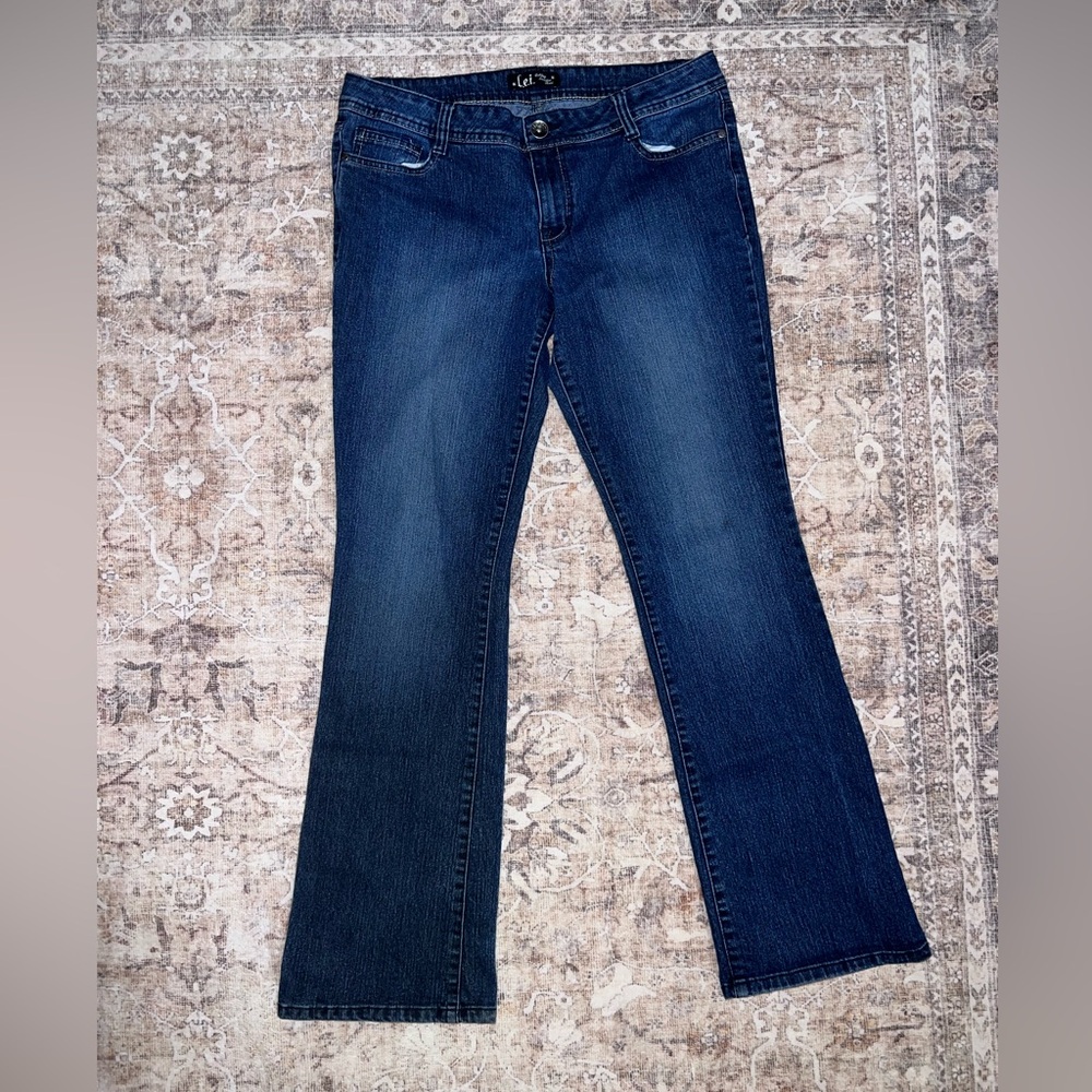 L.E.I. Ashley Lowrise Bootcut Jeans Y2K Medium Wash Size 13